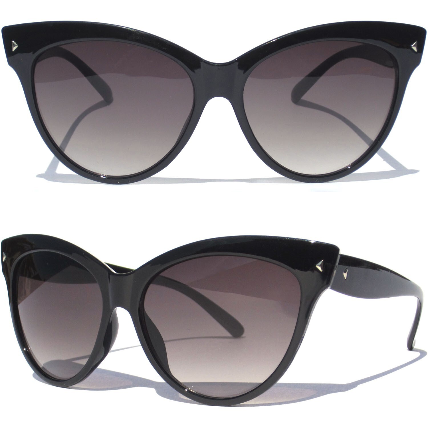 OVERSIZE CAT EYE SUNGLASSES Retro Vintage Design Fashion Black Frame Sunnies NEW-image