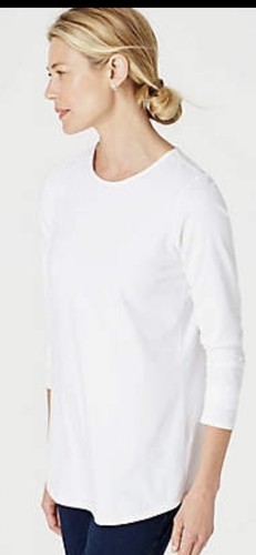 Long Sleeve Tee White Large petite 
