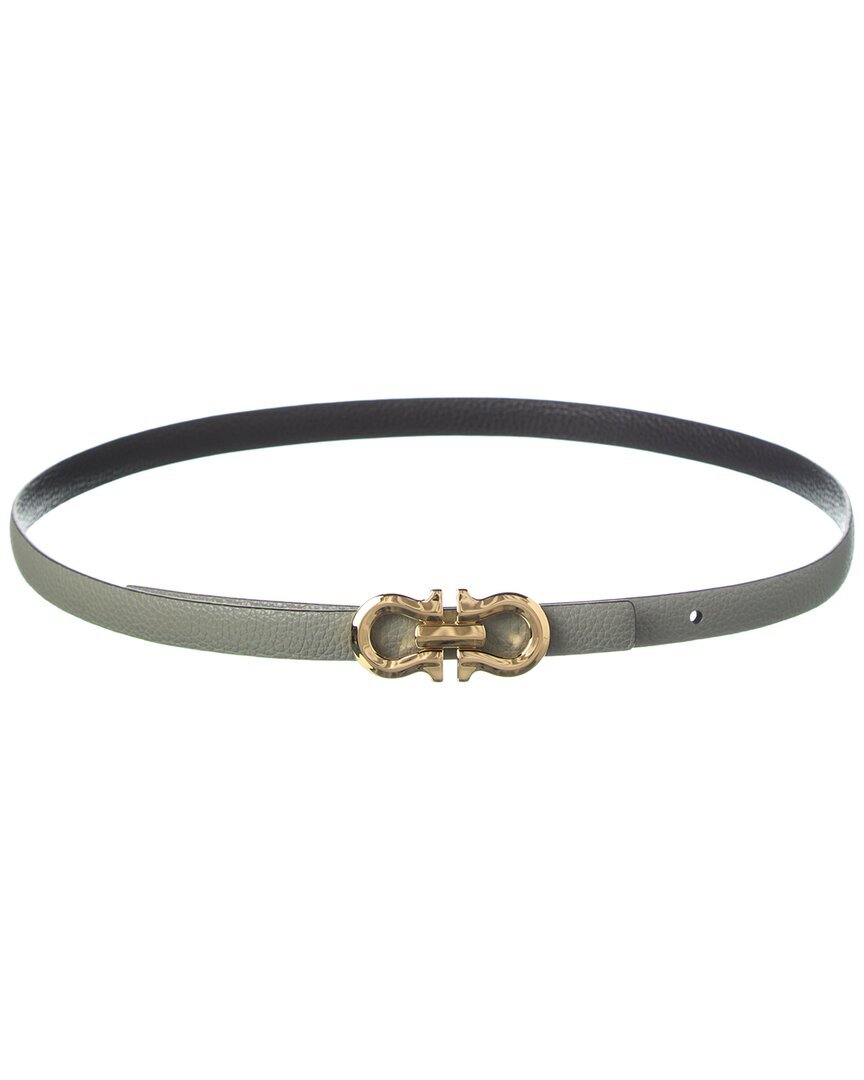 Женский реверсивный и регулируемый кожаный ремень Ferragamo Gancini Серый 80 55490₽