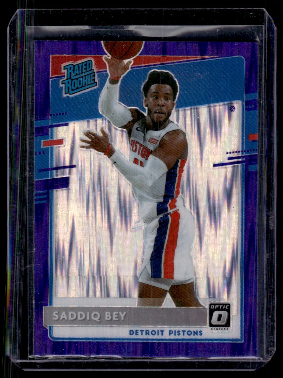2020-21 Donruss Optic Rated Rookie Purple Prizm Saddiq Bey Rookie #169 Detroit