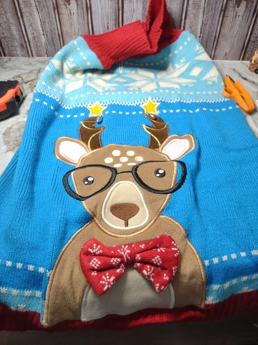 Ugly Holiday Tails Oh Deer Dog Reindeer Sweater Costume Christmas Xmas Size XXXL