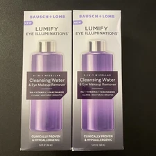 2x Bausch + Lomb Lumify Eye Illuminations 3 in 1 Micellar Cleansing Water 5.4 oz