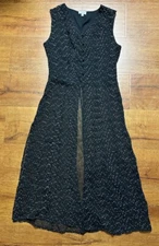 Juliana Collezione Cover Up Women's 6 Black Sheer Maxi Free Flowing Pool Beach