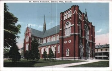 St. Peter's Cathedral Postcard, London Ont., Canada - Vintage RPPC