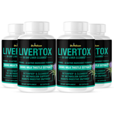 Livertox- Liver Support- 4 Bottles- 240 Capsules