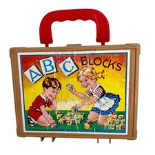 Vintage EICHHORN Alphabet Number Picture Wooden Cube Puzzle - Germany