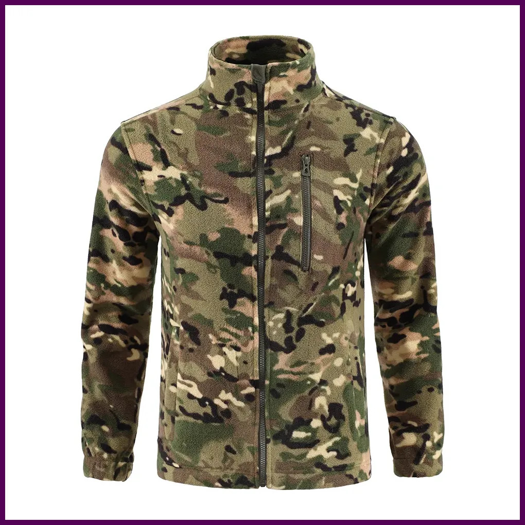 Outdoor Camouflage Fleece Jacket Double-Sided Shake Tactical Warm Mountaineering