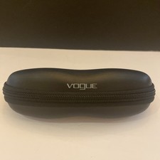 Vogue Eye Glass Case Black Zipper Semi-Hard Case