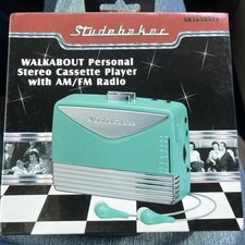 NEW Studebaker Walkabout Cassette Player AM/FM Radio Teal   sealed Box
