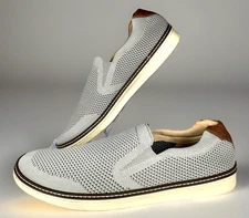 J&M Johnston & Murphy Mens McGuffey Knit Sheepskin Loafer Gray Slip On Shoe, 11M