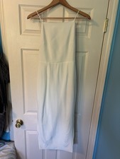 Misha Collection White Slit Midi Dress Size Small Long Strap Back Cut Out