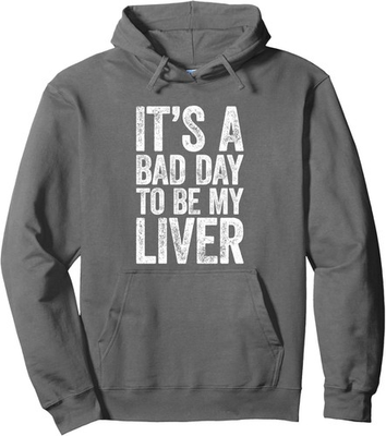 #ad #ad My Liver Is Having A Rough Day Drinking Humor Unisex Hooded Sweatshirt $34.99