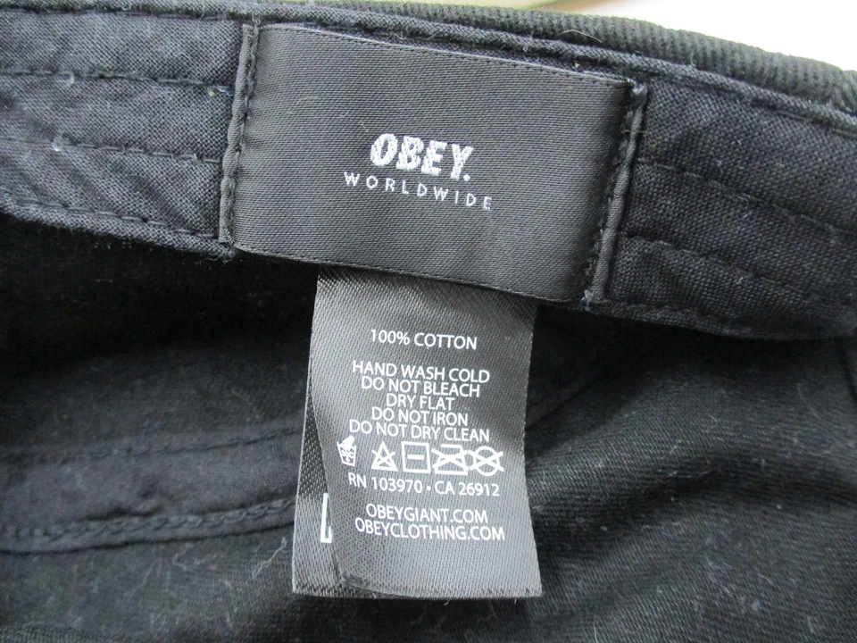 Sombrero Obey de colección correa para hombre grande negro 5 paneles ciclismo ropa de calle patín Foto 3 de 4