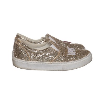 Chiara Ferragni, Slipper, Größe: 38, Leder, Gold/Weiß, Damen #Thm