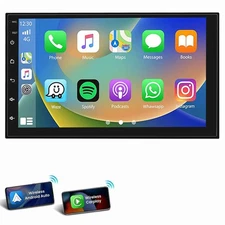 7" Double 2 DIN Car Stereo Apple CarPlay Android Auto Head Unit FM Bluetooth AUX