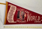 Vintage 1948 Cleveland Indians Baseball Team World Series MLB Pennant 28 x 11 — photo 4