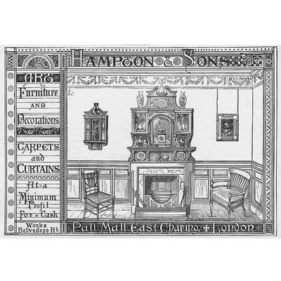 HAMPTON & CO Hauseinrichtung viktorianische Werbung 1881