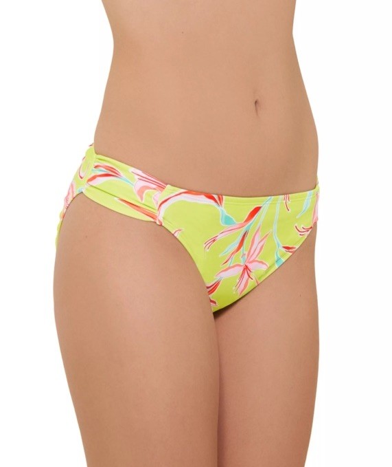 New Juniors' Ninety-Nine Degrees Floral Side-Tab Hipster Swim Bottoms XXL