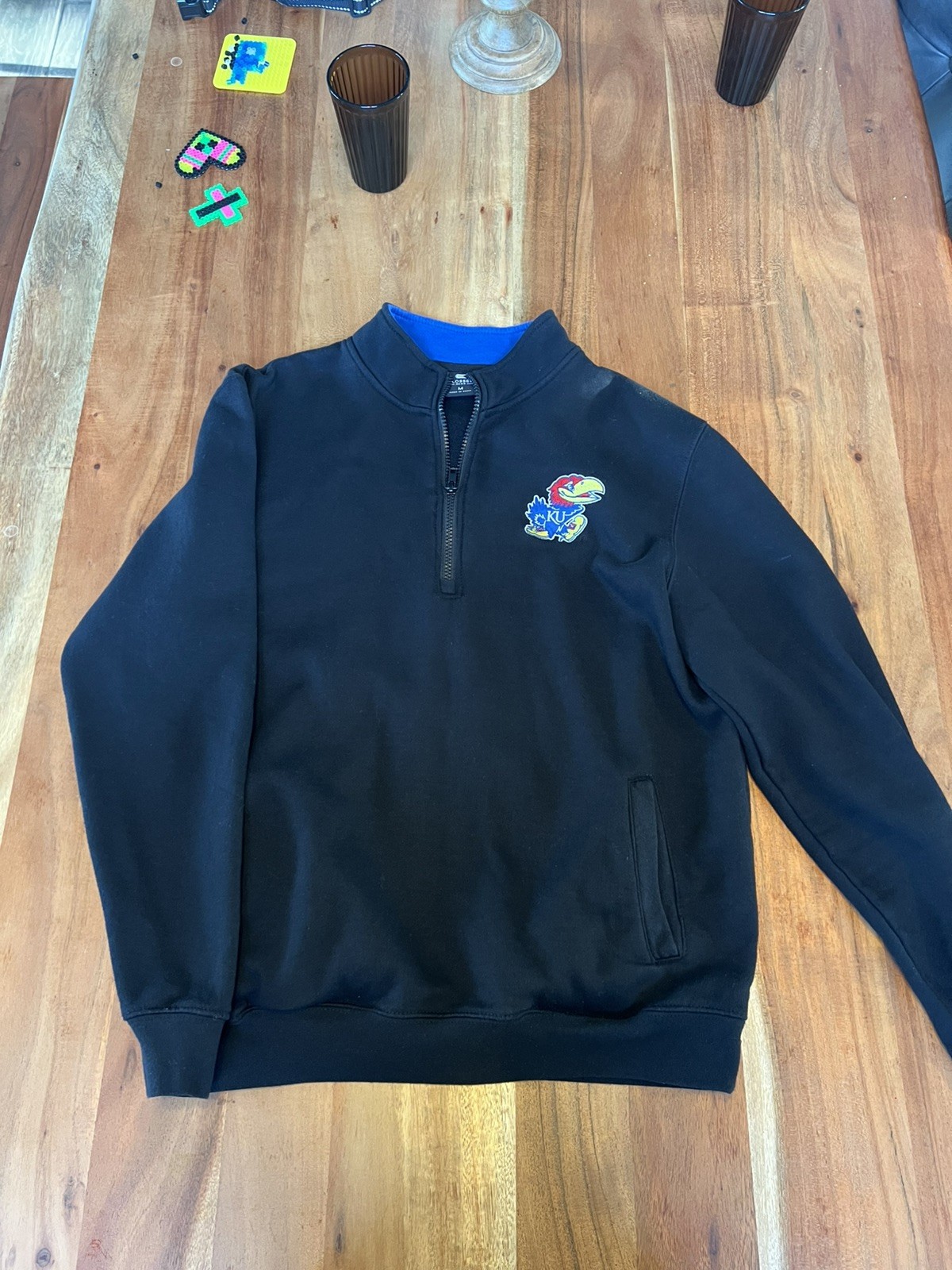 Vtg Kansas University Jayhawks Colosseum  Sweatshirt Mens M KU 1/4 Zip