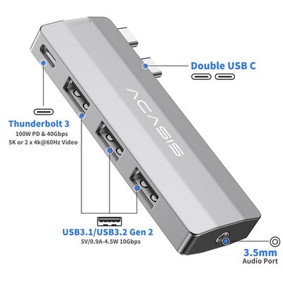 Acasis 5-in-1 Hub for 2023-2016 MacBook Pro/Air with 40Gbps Data Port