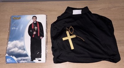 Priest Halloween Costume Adult Size One Size Fits All. Robe, Cross, NO SASH