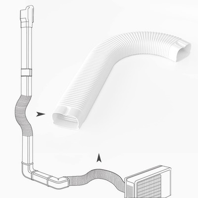 Mini-split Line Set Cover Accesories: 4'' 1.9 Ft Flexible Duct for Mini Split ...