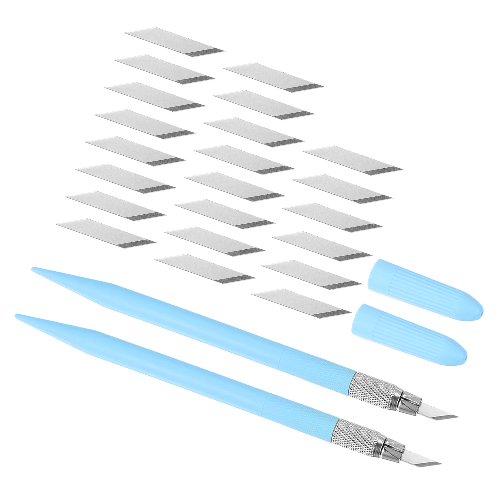 2pcs X-Acto Knife Set with 24 Spare Blades for Crafting Carving Hobby Sky Blue