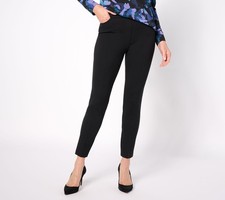 Susan Graver Women's Plus Sz Pants 2X Status Slim Leg Ankle Black A623499