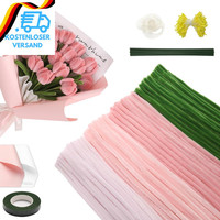 400 StüCk Rosa Pfeifenreiniger Blumen Set(4 Farben), 400 StüCk Pipe Cleaners For