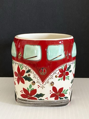 New Natural Life 14 Oz. VW Love Bug Bus Christmas "Cup Of Happy" Coffee Mug Cup - Picture 4 of 10