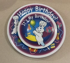 Vintage 1999 Pillsbury Doughboy Birthday Plate Set Of 2 “It’s My Birthday”