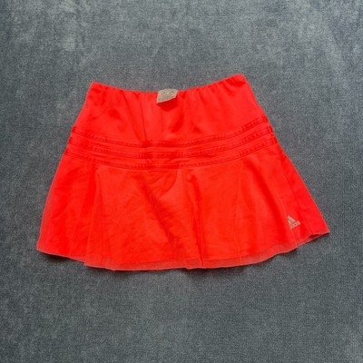Adidas Tennis Mini Skirt Girls 8/10 Red Logo 3 Stripes Elastic Waist Performance