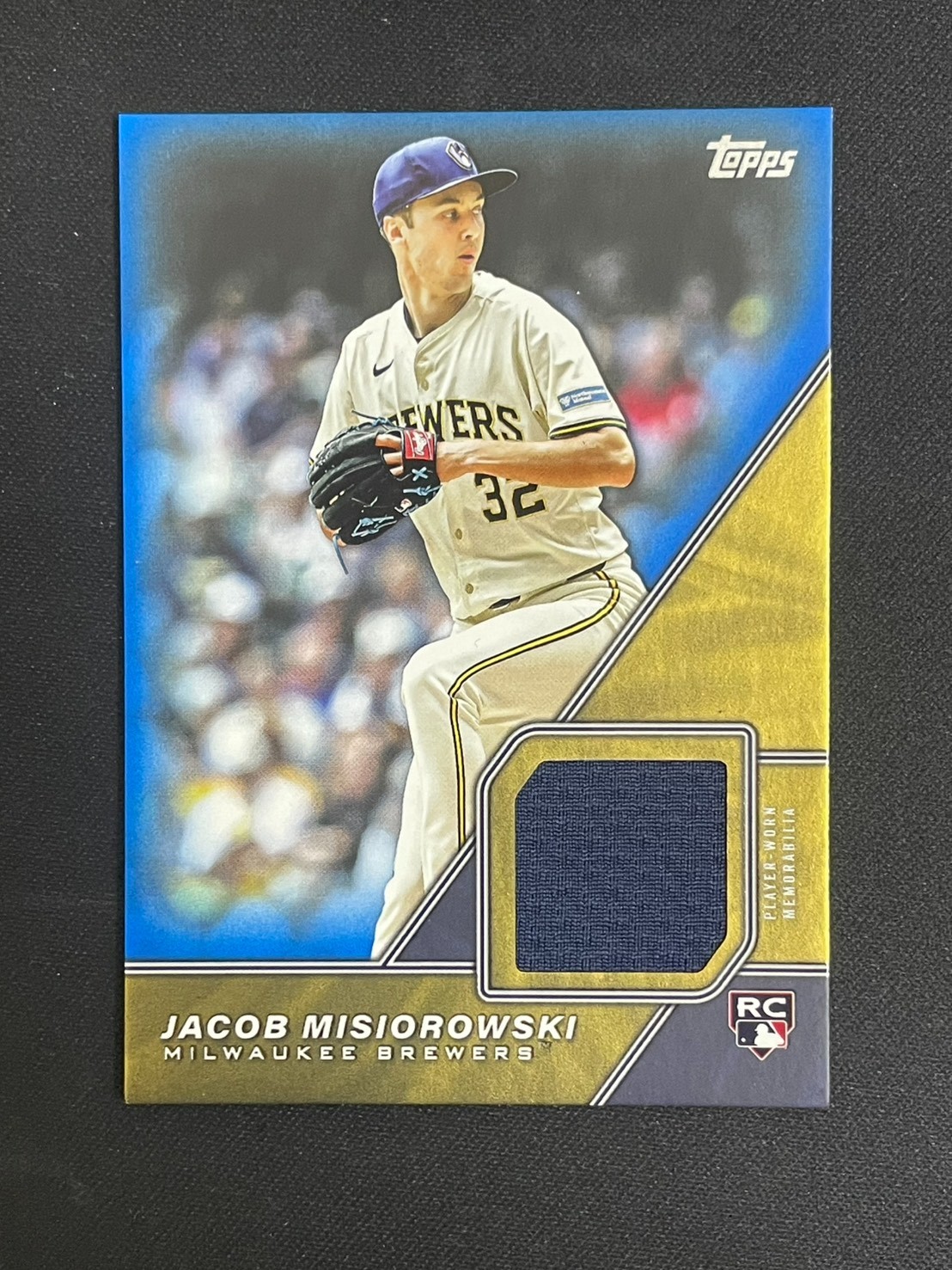 Jacob Misiorowski RC 2026 Topps Series 1 /150 Jersey Blue Major League Material