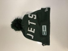 New York Jets Beanie Hat Cap Mens One Size Green NFL Football New Era Knit Pom