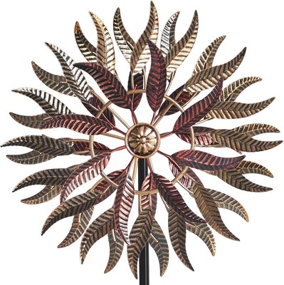 Large Outdoor Metal Wind Spinner,Two-Way Wind Sculptures,360 Degrees Kinetic Win