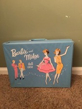 Vintage 1963 Mattel Barbie Midge Doll Blue Carrying Case