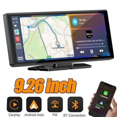 Portable 9.26'' Wireless For Apple CarPlay/Android Auto Car Stereo Touchscreen