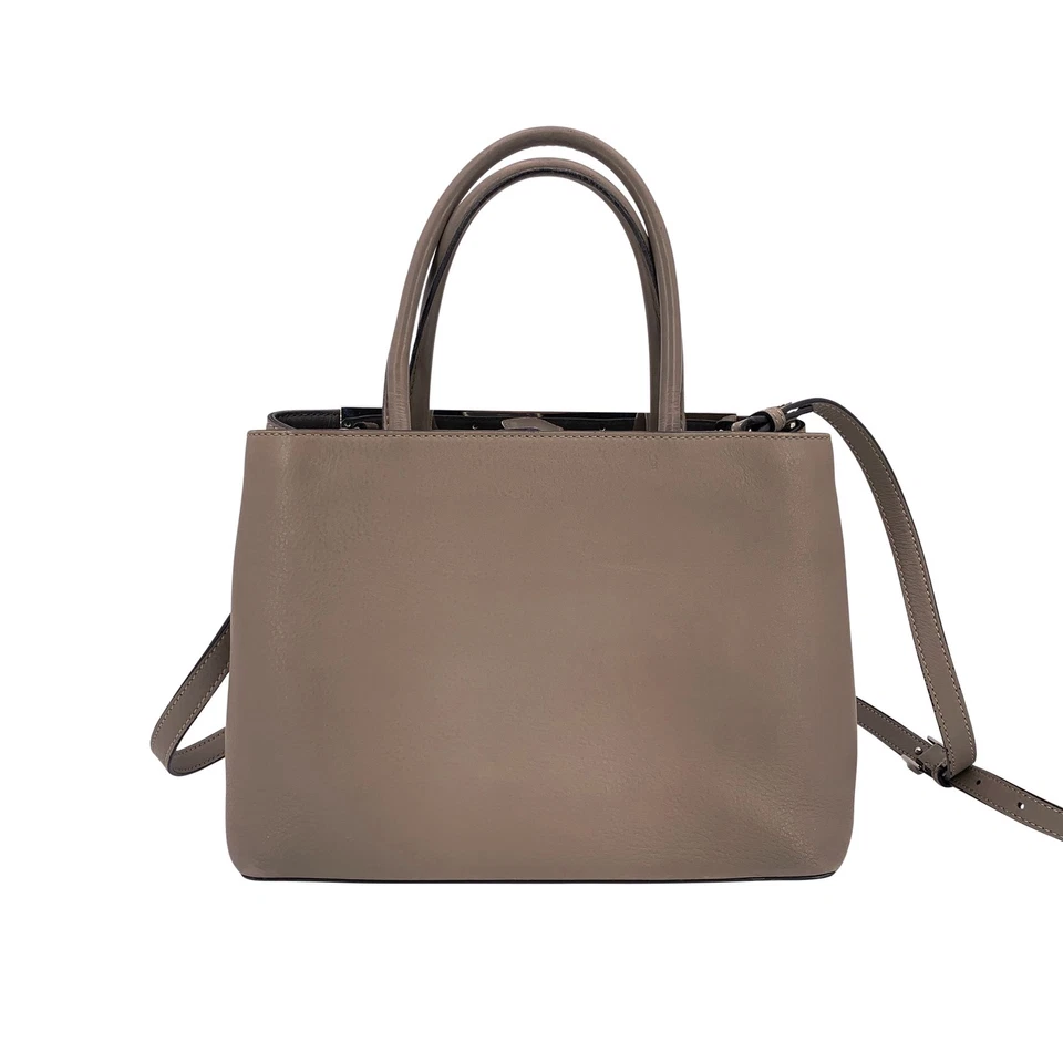 Authentic Fendi Grey Leather Petite 2 Jours Tote Handbag with Shoulder Strap - Image 3 of 4