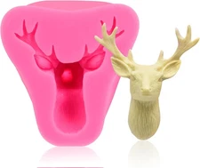Cabilock Christmas 3D Deer Elk Head Molds Silicone Cake Mold Picture 1 