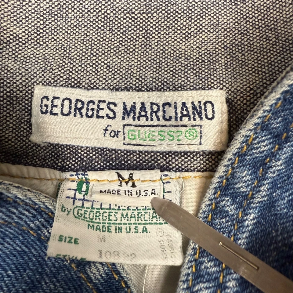 Vtg 80s GUESS Marty McFly Denim Jacket Men M Georges Marciano Made USA Blue Gray - Image 2 of 4