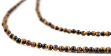 Round Tiger Eye Beads 3mm Brown Gemstone 14 Inch Strand