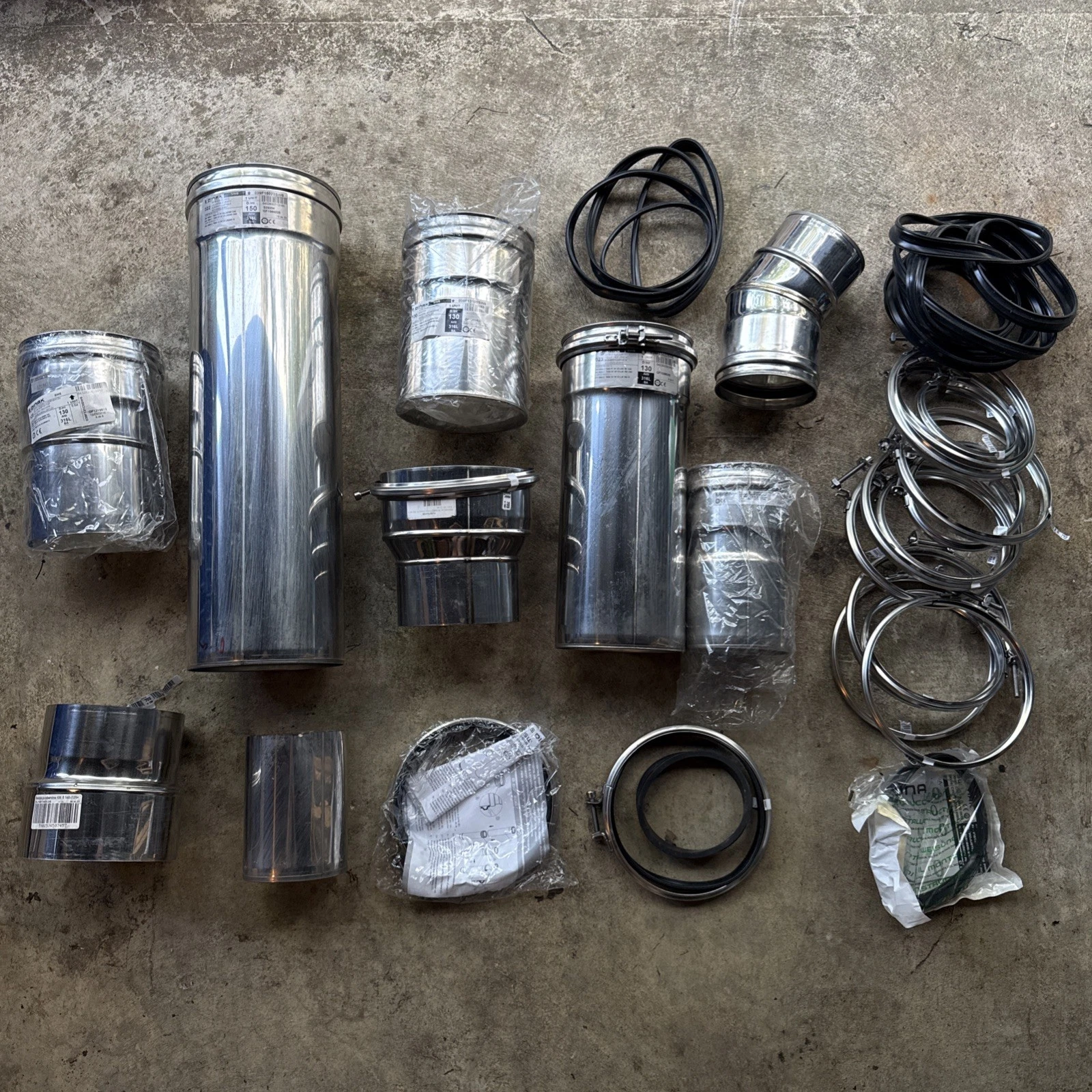 Dinak & Other Flue Pipe Parts Stainless Steel Gaskets & Seals Job Lot - New