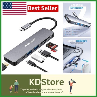 Multi-Device USB C Hub for MacBook - 4K HDMI, Card Reader & 100W Charging