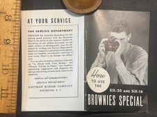 1938 How to Use the Brownie Camera Six-20 Six -16 Owners Guide EASTMAN-KODAK