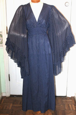 Vintage 70s BUTTERFLY SLEEVE MAXI DRESS Stevie Nicks Caftan Festival Fairy Boho