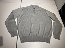 Peter Millar Sweater Men's XL Gray 1/4 Zip Pullover Golf Collection Wool Silk