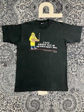 Vintage 90s Fruit Of The Loom Graphic Tshirt Size Large Made In USA Black
