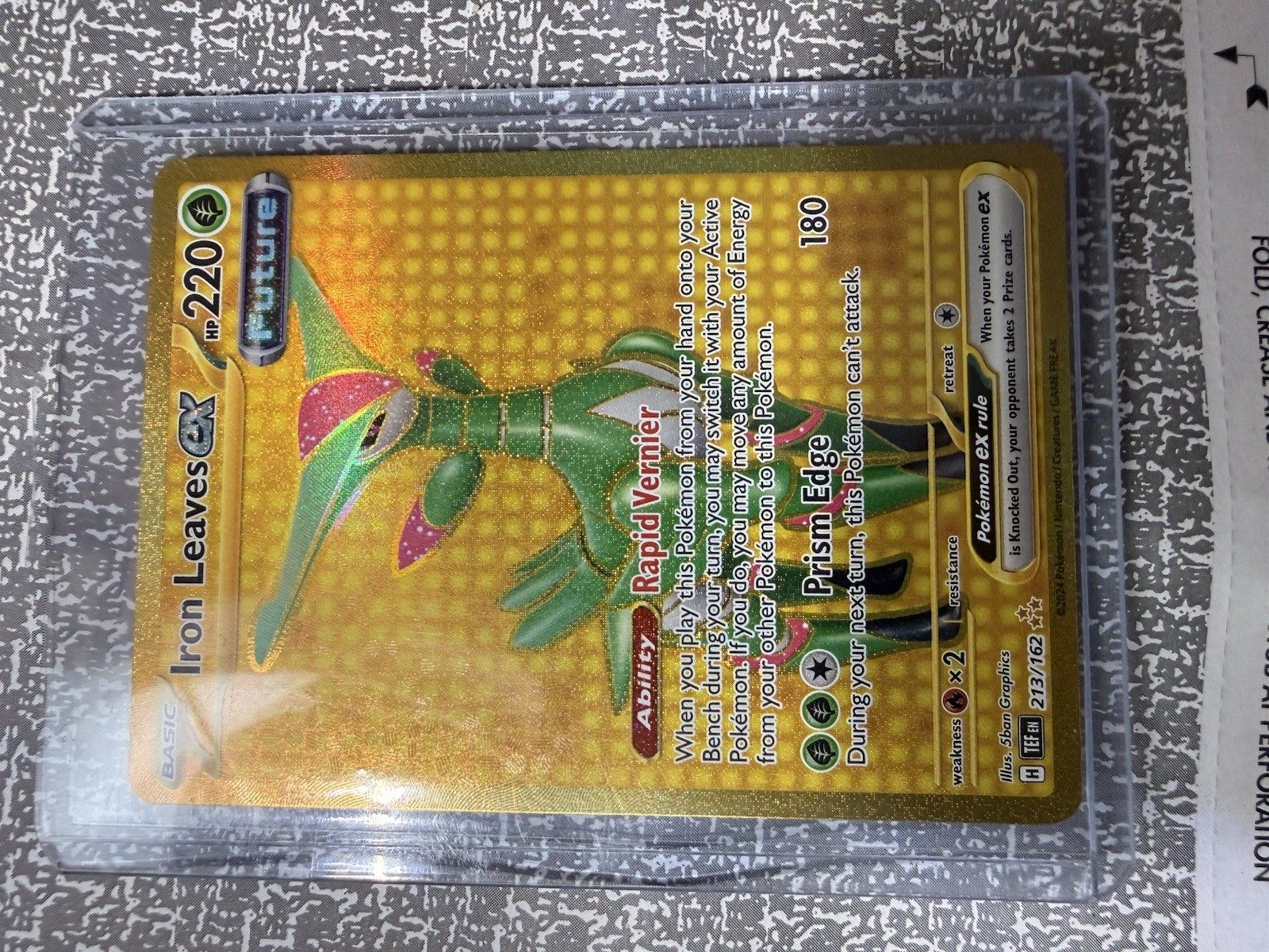 Pokémon Iron Leaves EX Full Art Holo Rare SV05 Temporal Forces Card 213/162