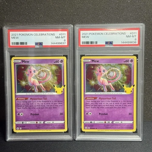 Pokemon PSA 8 - x2 2021 Pokemon Celebrations Mew #011