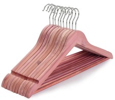 American Red Cedar Wooden Hangers, Clothes Hangers for Closet, Wood Coat Hang...